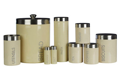 Cream Enamel Pasta Canister, view 2