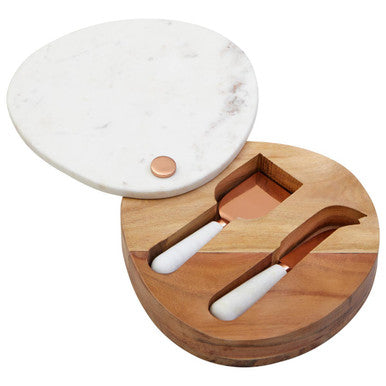 Marble and Wood Cheese Knife Set, image 2