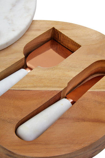 Marble and Wood Cheese Knife Set, image 7