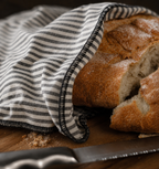 The Linen Striped Beeswax Bread Bag, view 3