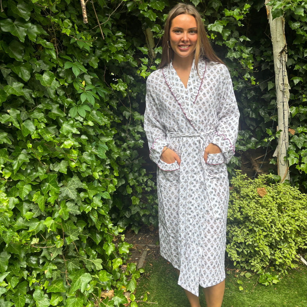 Tallis Blue Muslin Dressing Gown, view 3