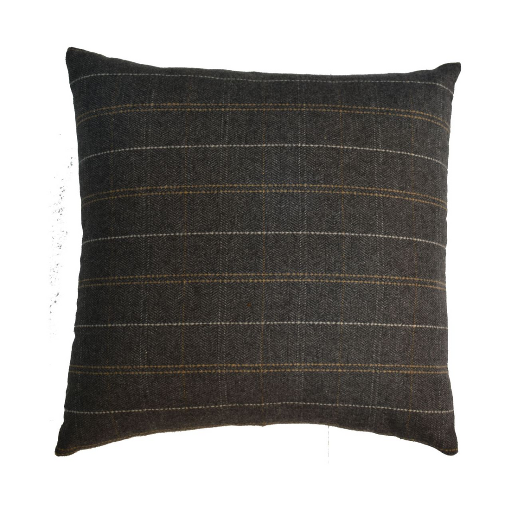 Pewter and Black Tweed Cushions, Set of 2
