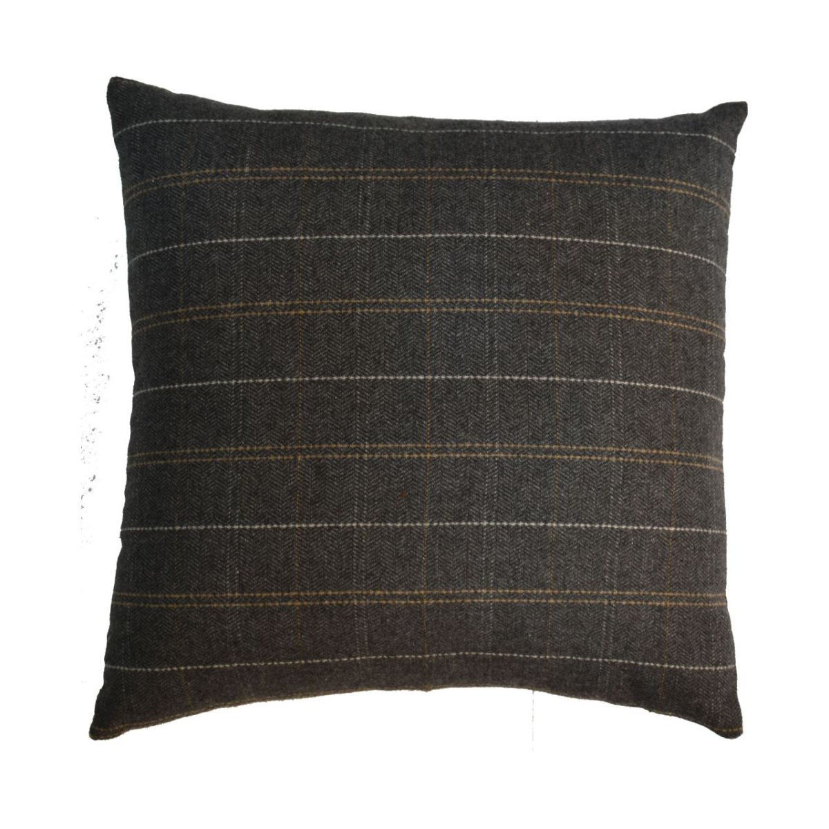 Pewter and Black Tweed Cushions, Set of 2