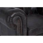 Victor dark grey-brown leather Chesterfield chair, view 10