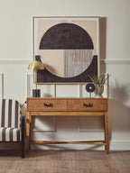 Brushed Brass Dome Lamp, Black Marble