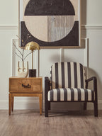 Brushed brass dome lamp on a side table