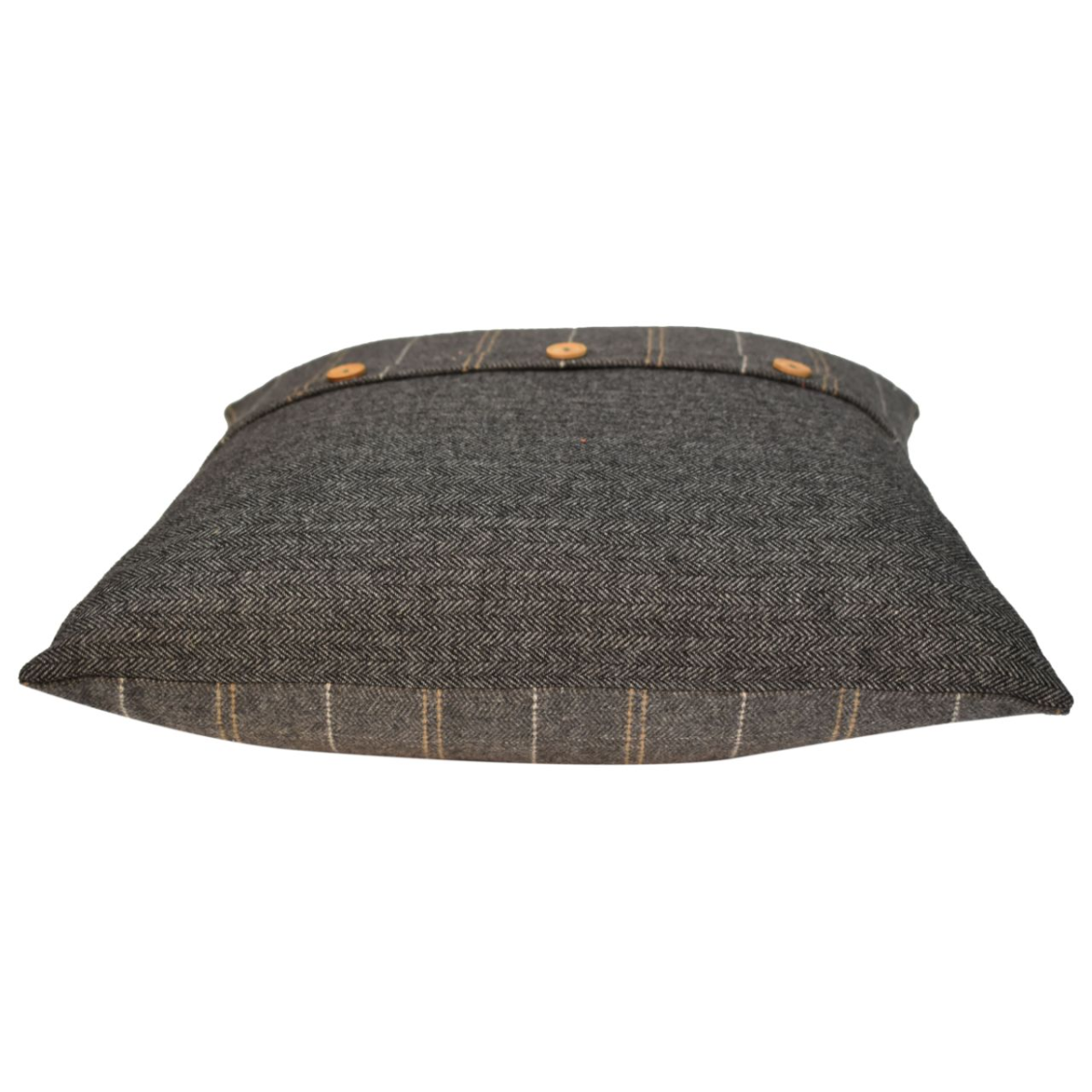 Pewter and Black Tweed Cushions, Set of 2