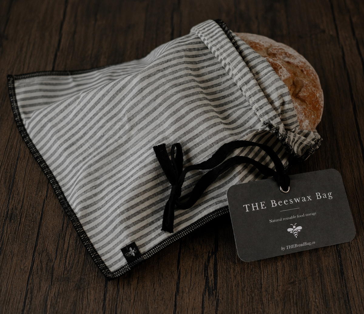 The Linen Striped Beeswax Bread Bag