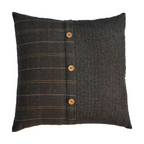 Pewter and Black Tweed Cushions, Set of 2