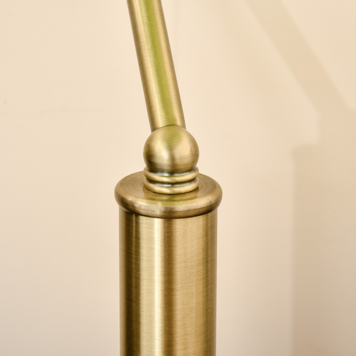 Banker's Desk Lamp, Antique Brass with Glass Shade