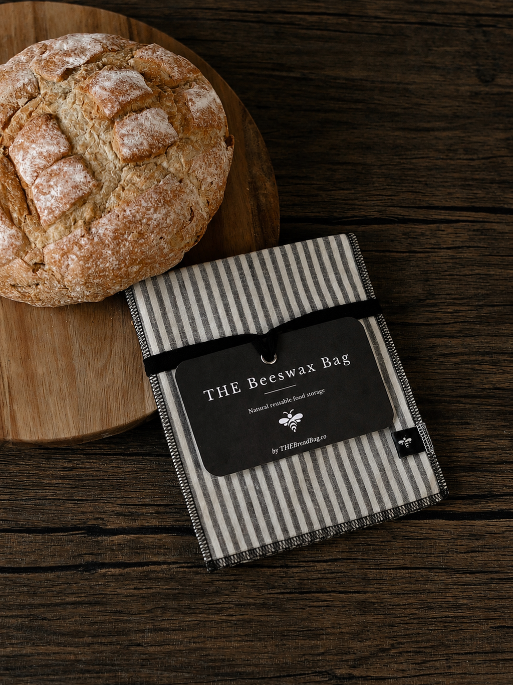The Linen Striped Beeswax Bread Bag