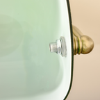 Banker's Desk Lamp, Antique Brass with Glass Shade
