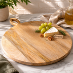 Amba Rustic Round Wooden Serving Board, 38cm