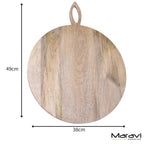 Amba Rustic Round Wooden Serving Board, 38cm