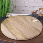 Amba Rustic Round Wooden Serving Board, 38cm