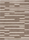 Beige broken stripe wool rug