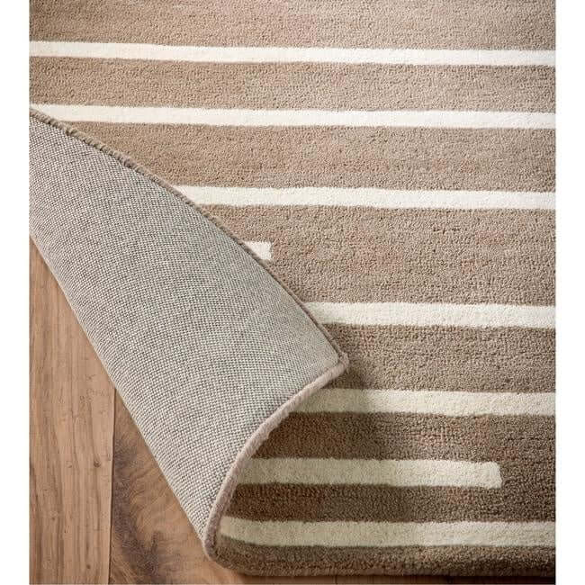 Close view of the broken stripe wool weave