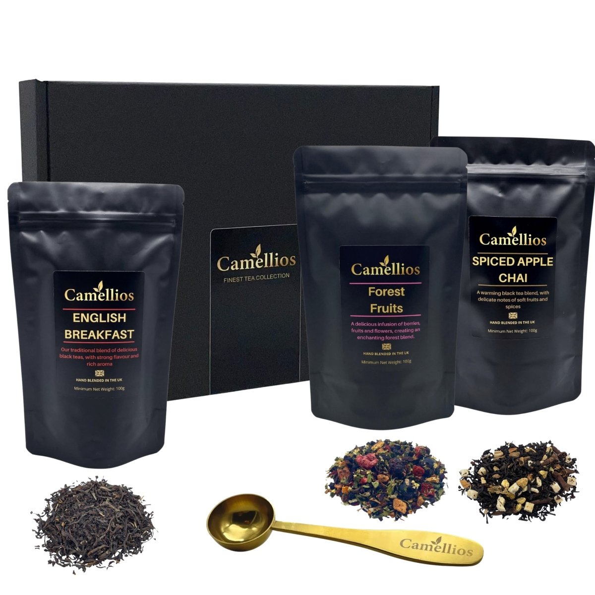Loose leaf tea gift box with three pouches