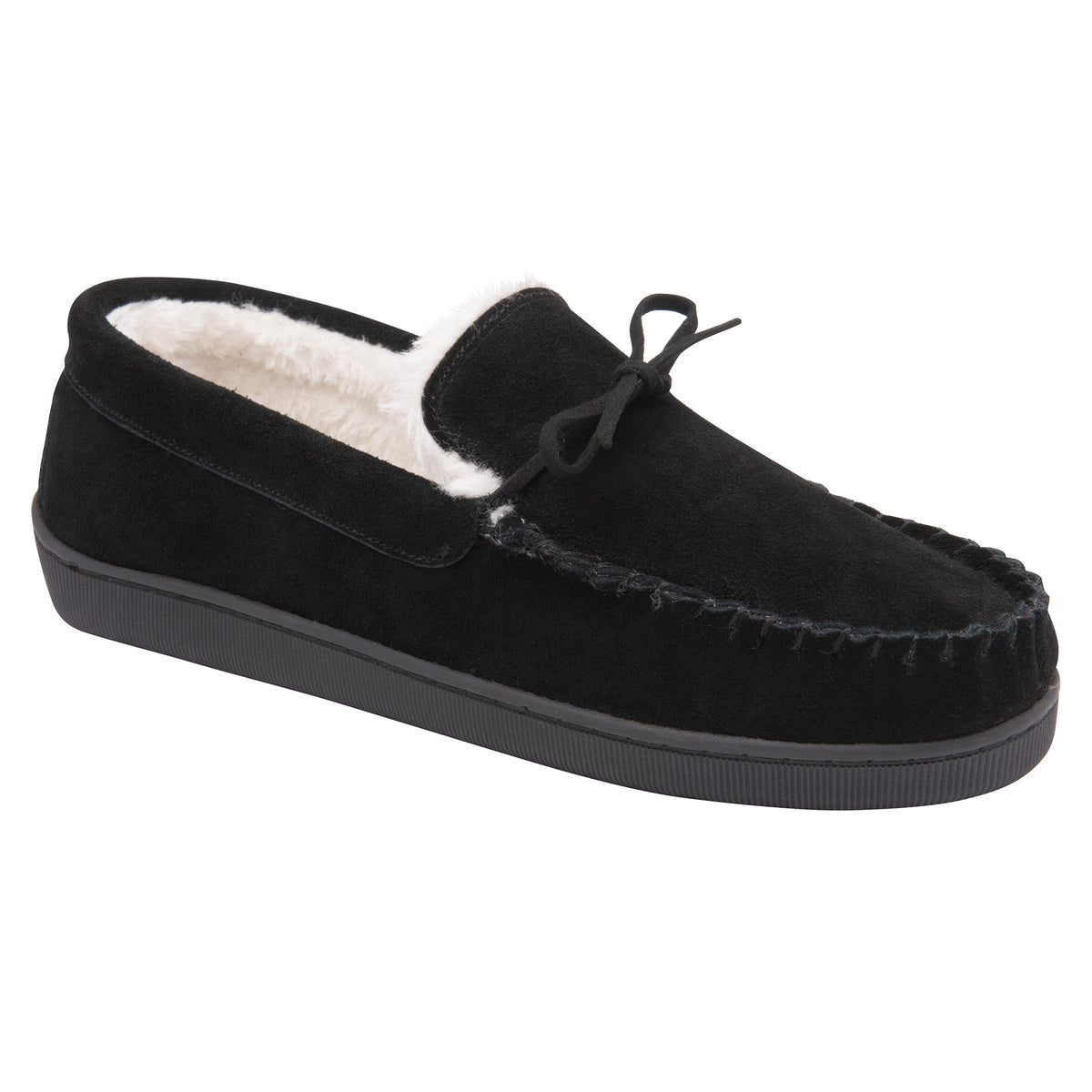 Men's Suede Moccasin Slippers, Fleece Lined