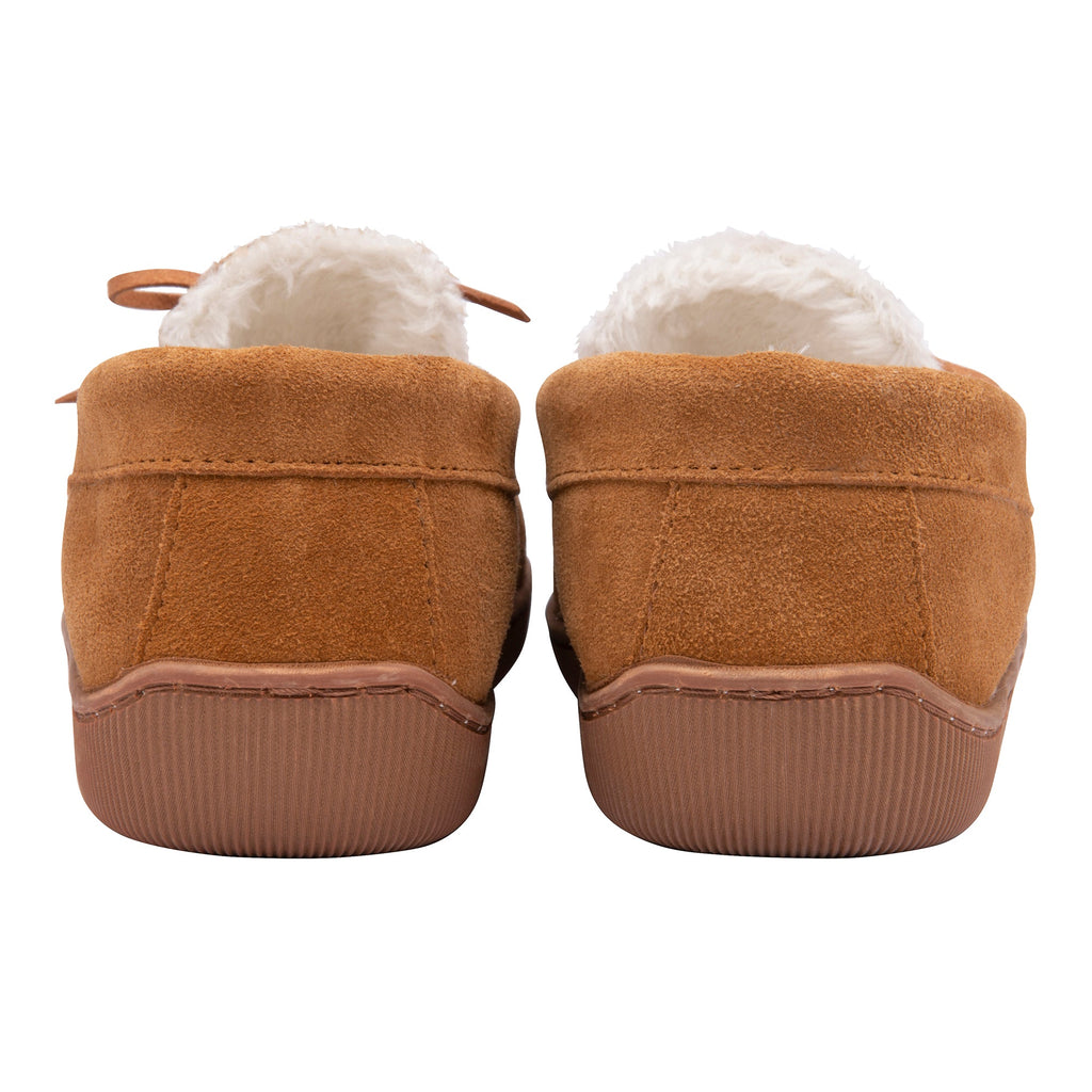 Men's Suede Moccasin Slippers, Fleece Lined