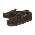 Men's Suede Moccasin Slippers, Fleece Lined