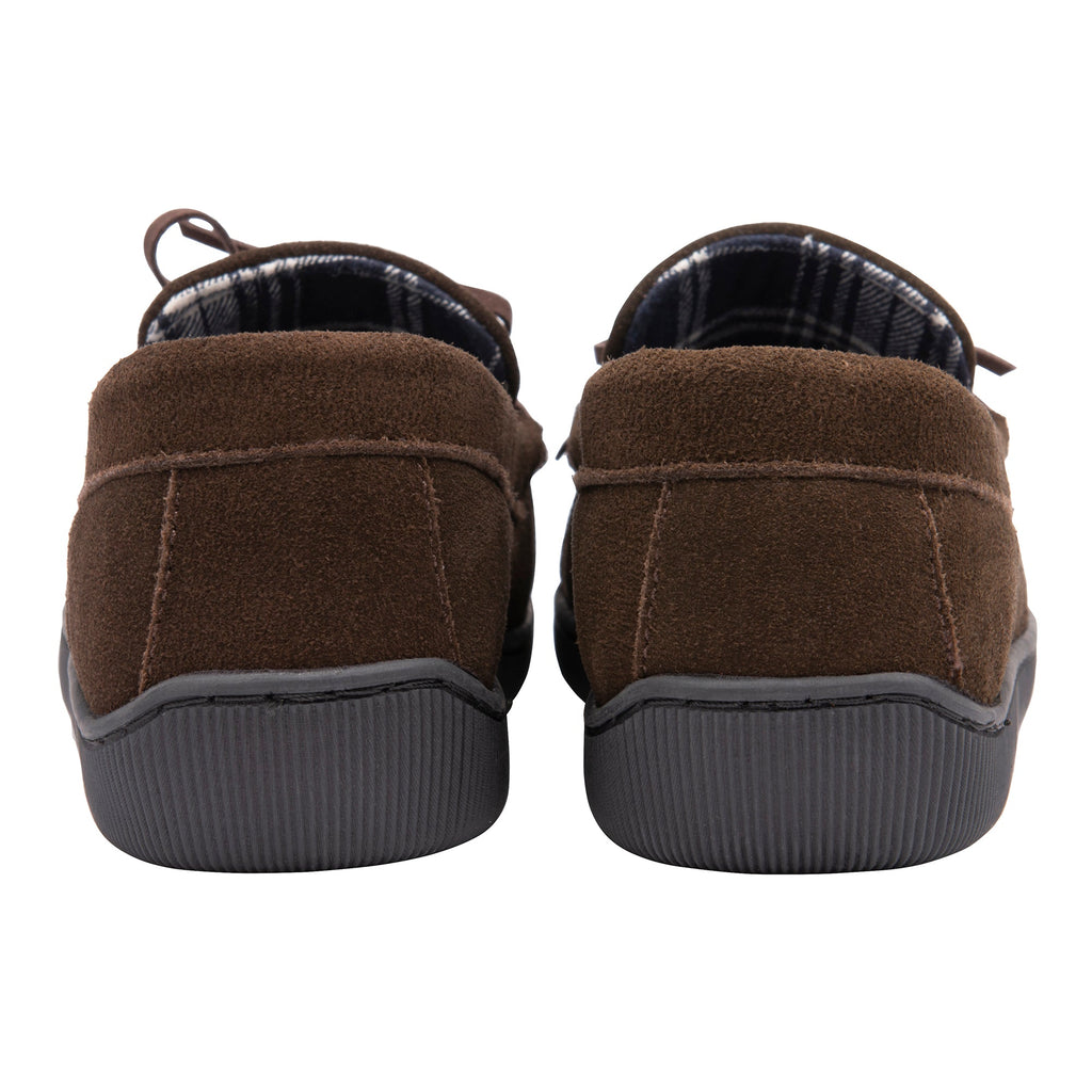 Men's Suede Moccasin Slippers, Fleece Lined