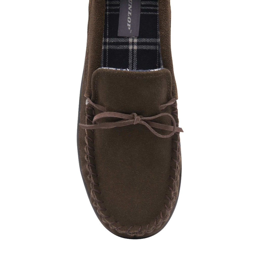 Men's Suede Moccasin Slippers, Fleece Lined