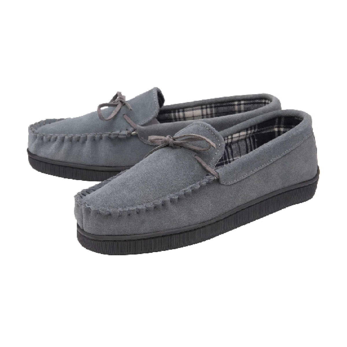 Men's Suede Moccasin Slippers, Fleece Lined