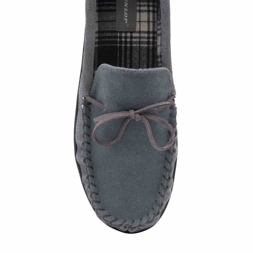 Men's Suede Moccasin Slippers, Fleece Lined