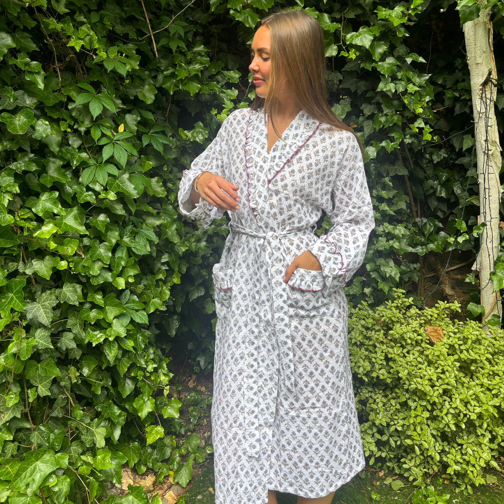 Tallis Blue Muslin Dressing Gown, view 2
