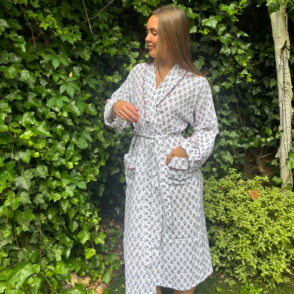 Tallis Blue Muslin Dressing Gown, view 2
