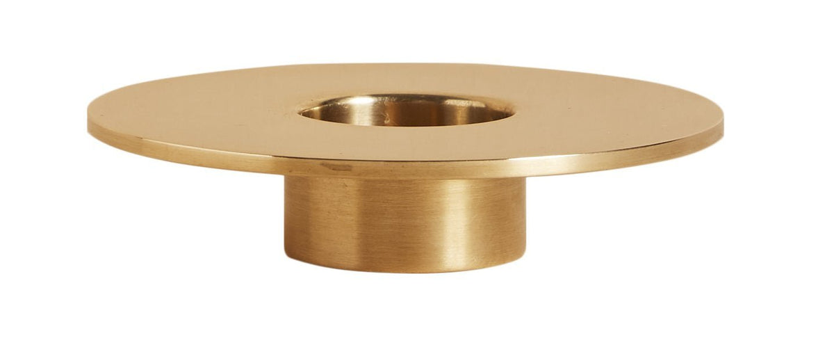 Eclipse Solid Brass Candle Holder