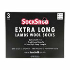 Men's Extra-Long Argyle Lambswool Socks, Pack of 3, view 2