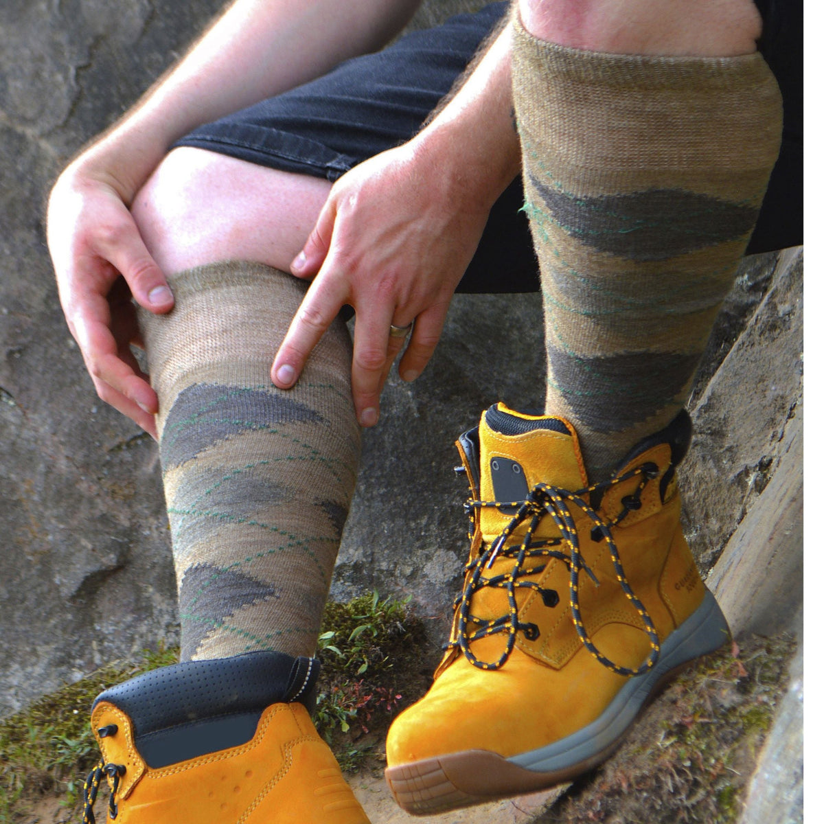 Men's Extra-Long Argyle Lambswool Socks, Pack of 3