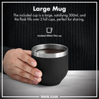 Black insulated flask and mug, view 3