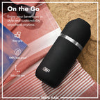 Black insulated flask and mug, view 7