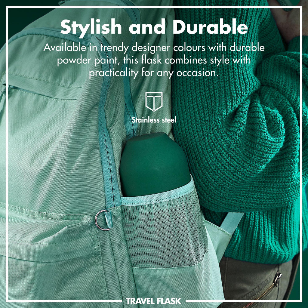 Green insulated flask and mug, view 6
