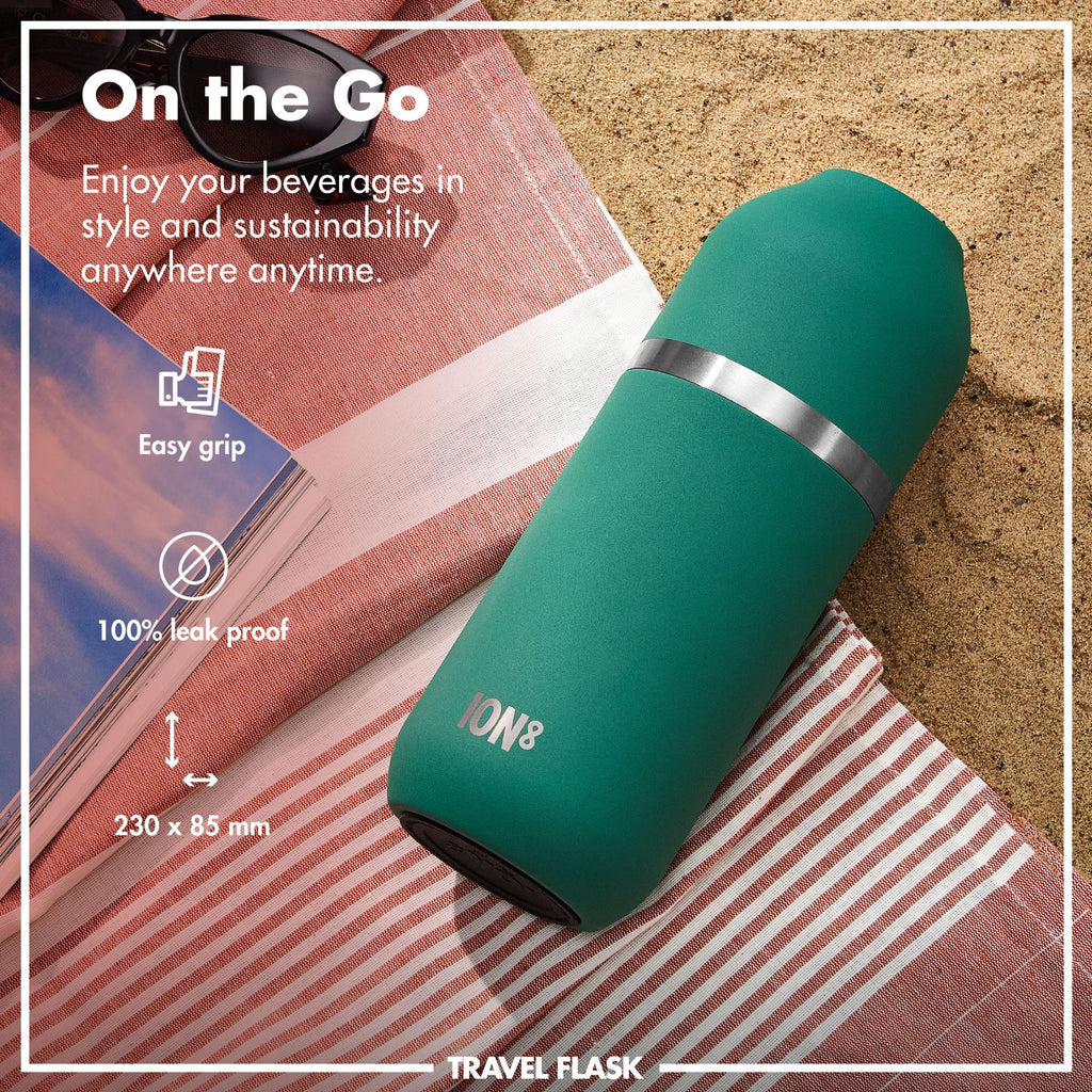 Green insulated flask and mug, view 7