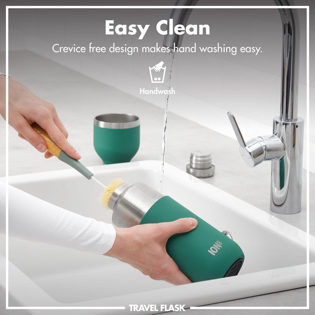 Green insulated flask and mug, view 8