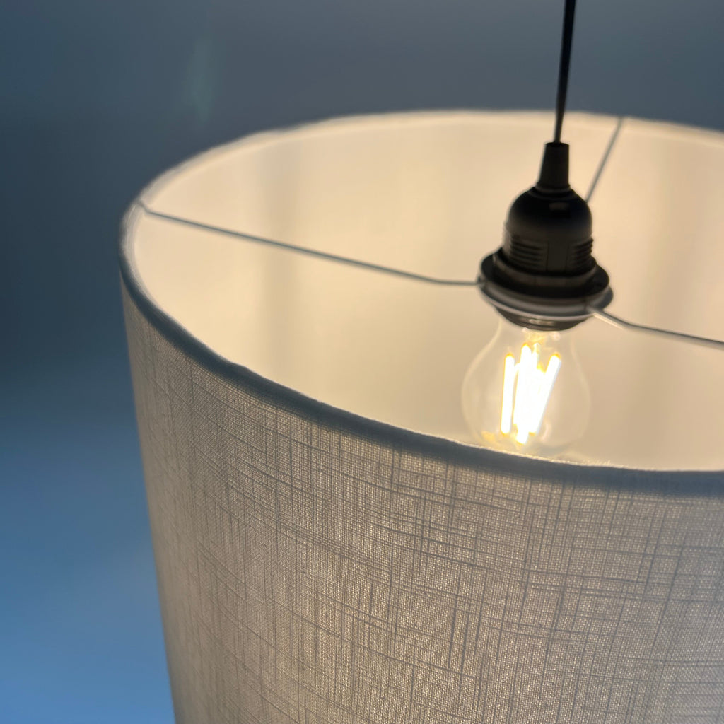 Off White Linen Drum Lampshade