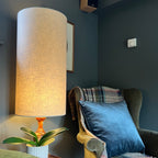 Natural Linen Tall Cylinder Lampshade, image 4