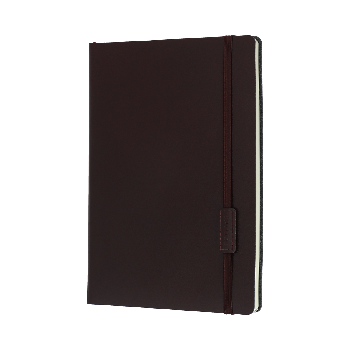 Maroon B6 notebook with a bonded leather cover and elastic closure