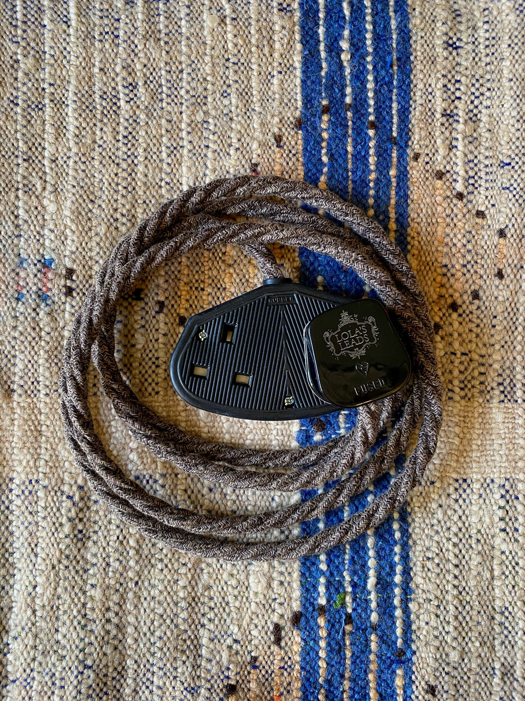 Mocha Linen Fabric Extension Cable