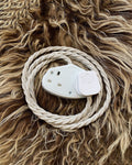 Oatmeal Linen Fabric Extension Cable