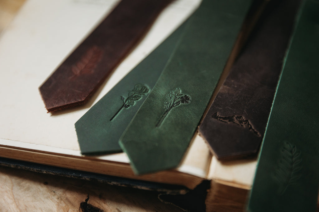 Engraved Leather Bookmarks