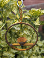 Rusted Steel Hanging Bird Feeder, view 2