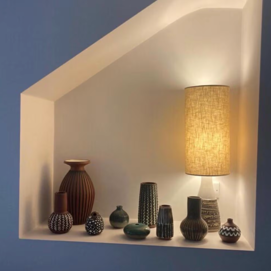 Natural Linen Tall Cylinder Lampshade, view 2
