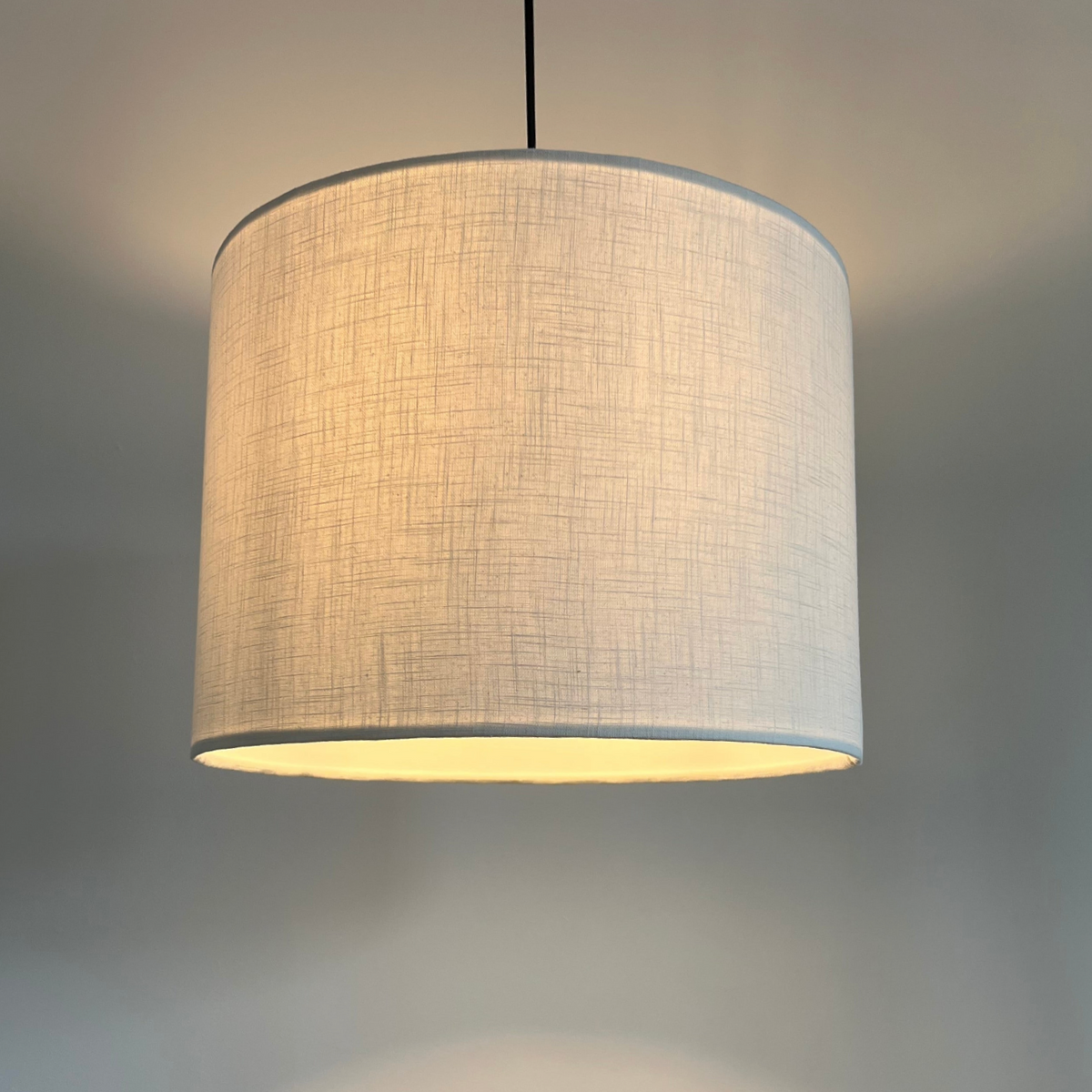 Off White Linen Drum Lampshade