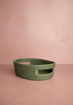 Cotswold Oval Rattan Baskets, Green (Set of 2), view 3