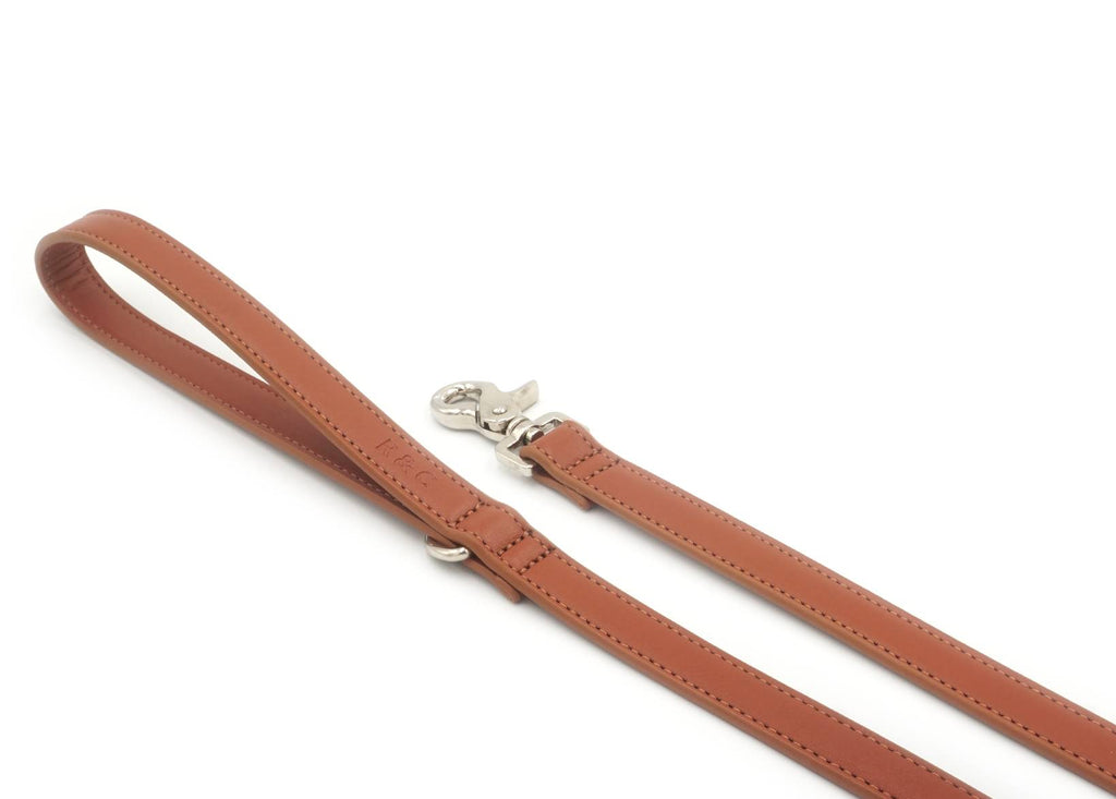 Brown vegan dog lead, view 2